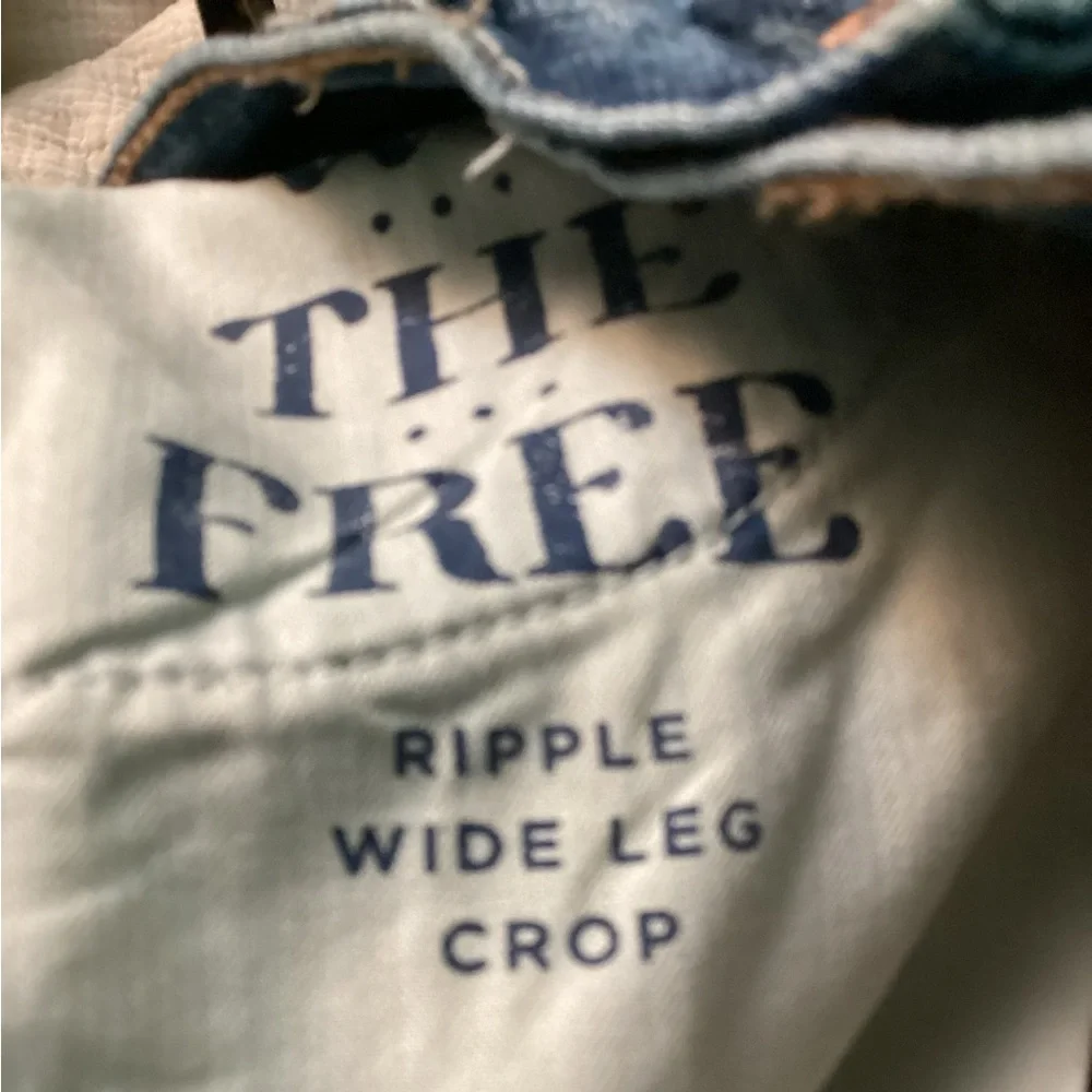 We The Free Ripple Wide-Leg Pieced Cropped Jeans